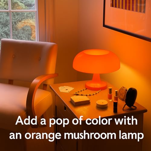 Orange Mushroom Lamp with 4 Replacable Bulbs