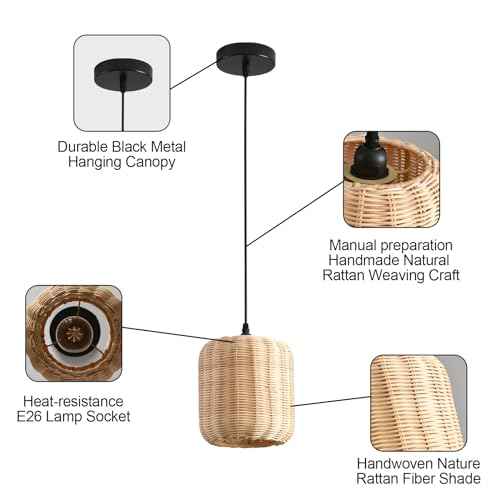 3 Pack Rattan Pendant Light (3 Count)