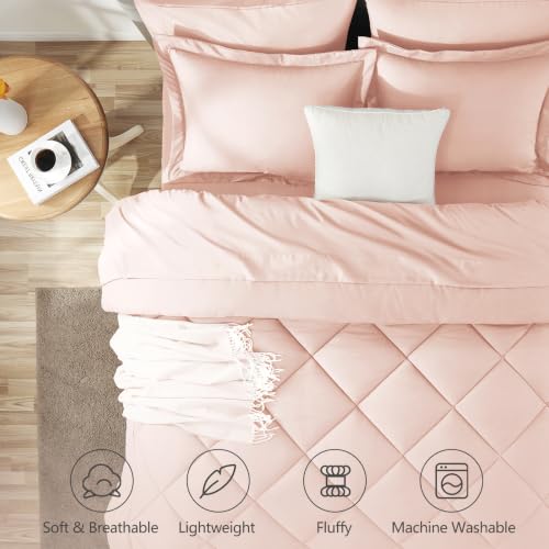 King Size Comforter Set Blush Pink