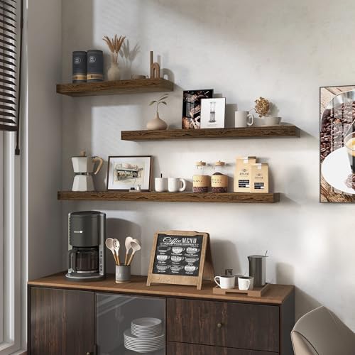 16 inch Brown Floating Shelves for Wall