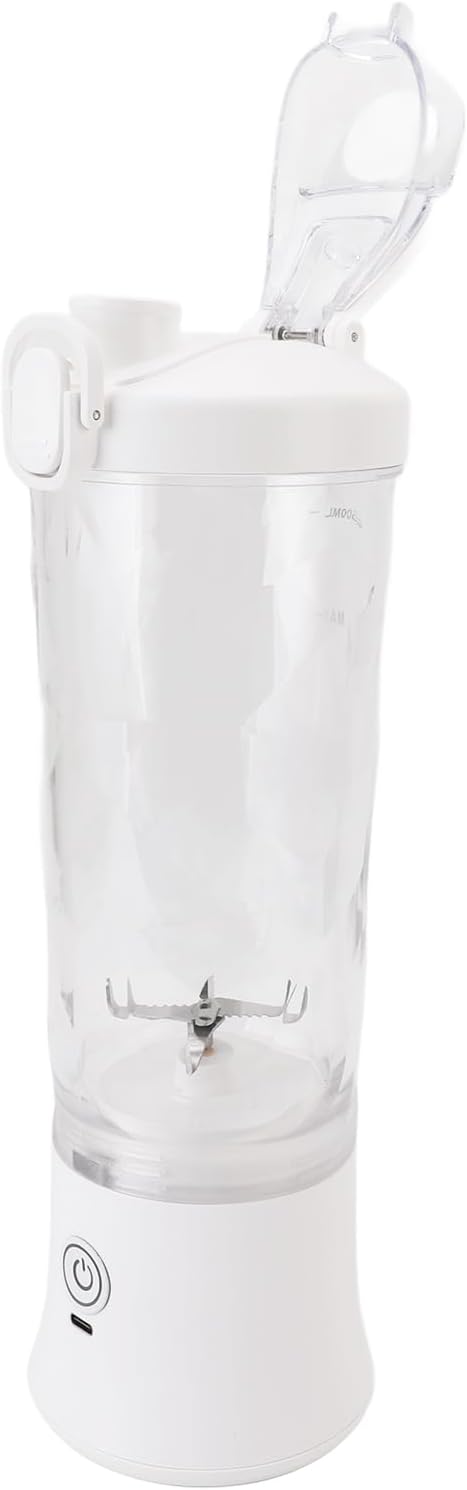 600ml Portable Blender with RGB Light,USB C Rechargeable Juicer Cup for Gym & Travel,18000RPM Stainless Steel Electric Fruit Mixer