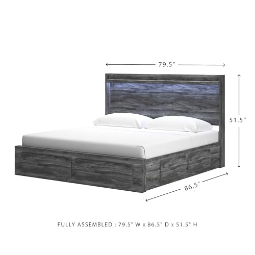 King Platform Bed Frame with Storage