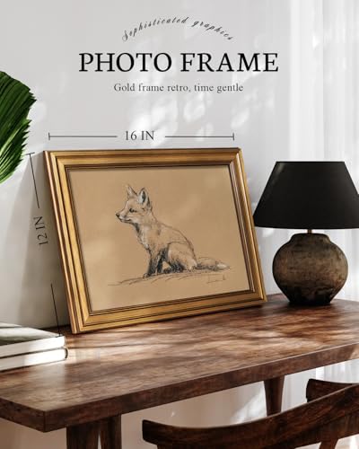 Framed Vintage Fox Sketch Wall Art
