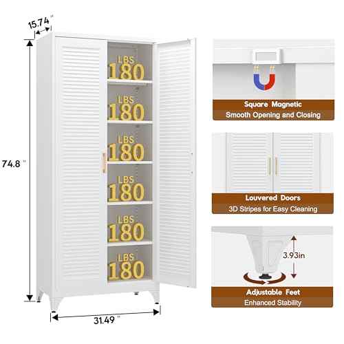75" Metal Storage Cabinet