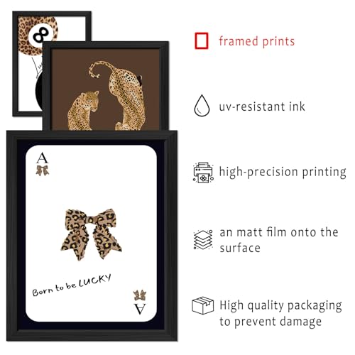 16 PCS Framed Leopard Wall Art Decor (16 Count)