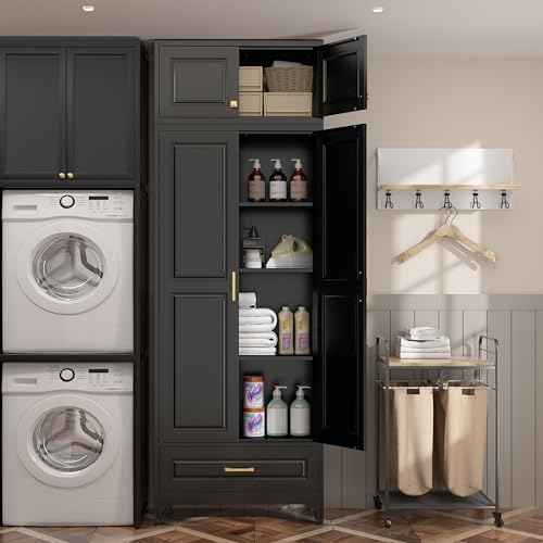 90" Metal Storage Cabinet with Doors and 3 Adjustable Shelves