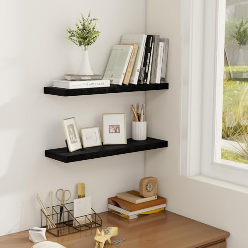 Deep Black Floating Shelf (2 Count)