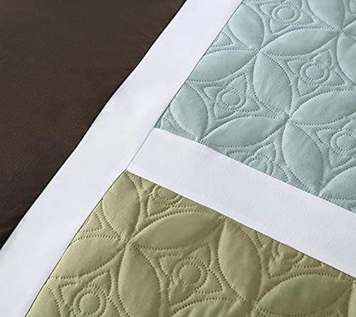 7 Piece Quilted Patchwork Comforter Set