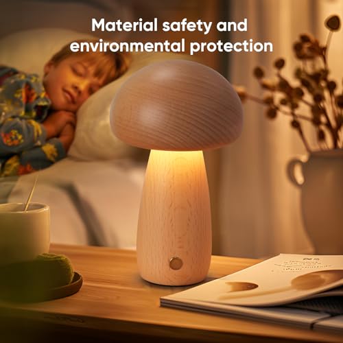 2 Pack Wooden Mushroom Lamp (2 Count)