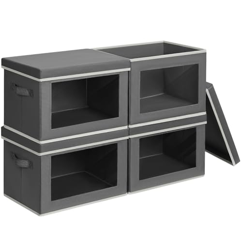 Stackable Storage Bins with Lids (4 Count)