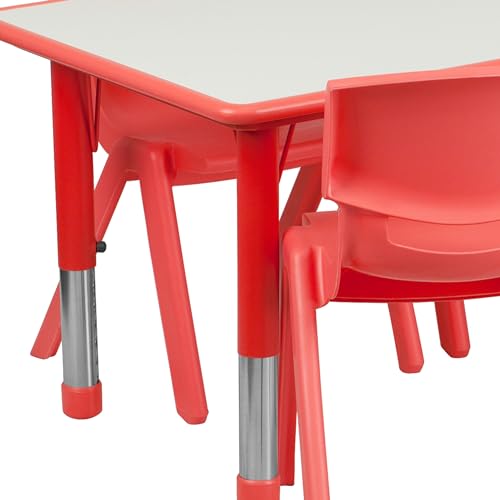 Red 47.25x23.5 Activity Table Set with 6 Chairs