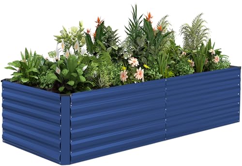 8x4x2ft Outdoor Metal Raised Garden Bed