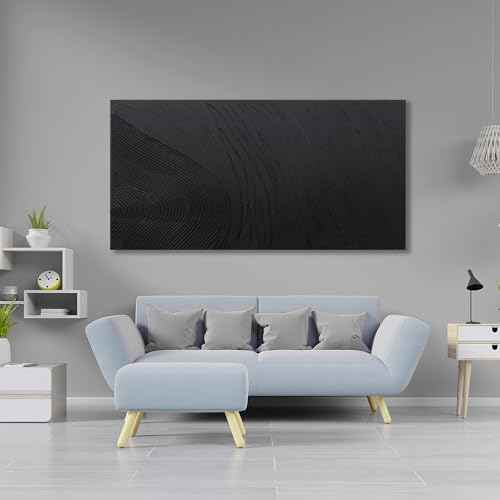 Canvas Wall Art Decor Modern Textured Wall Art Decor Canvas Art Wall Decor Black Silence Wall Painting Decorations Artwork Wall Art Prints for Room Living Room Bedroom Office Decor 24"X48"