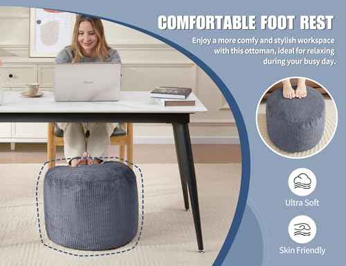 Orange Pouf Ottoman