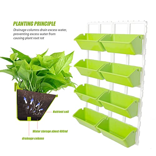 8 Pockets Vertical Garden Wall Planter Raised Beds Hanging Planter Wall Mounted Flower Beds for Flowers Vegetables Herb