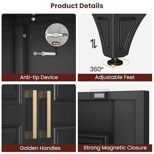 71" Tall Wardrobe Closet with 2 Doors and Hanging Rod