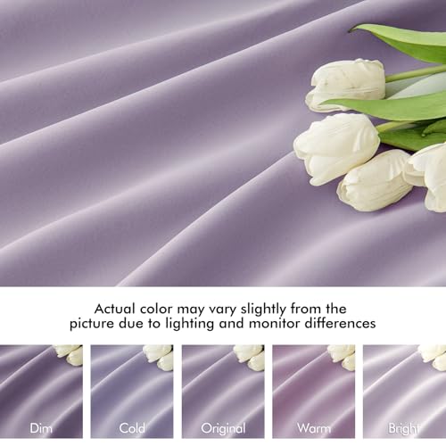 Lilac Back Tab Blackout Curtains 52x90 Inch Long 2 Panels Set (2 Count)