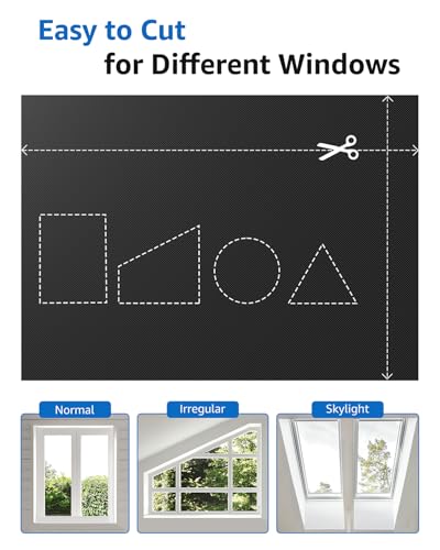 Blackout Curtains Portable 72”x60” No Drill Black Out Window Cover