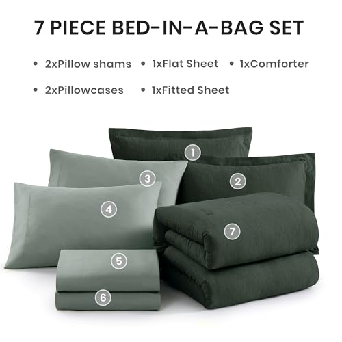 Oversized King Comforter Set Deep Forest 7 Pieces Bed in a Bag