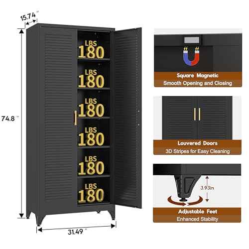 75" Metal Storage Cabinet
