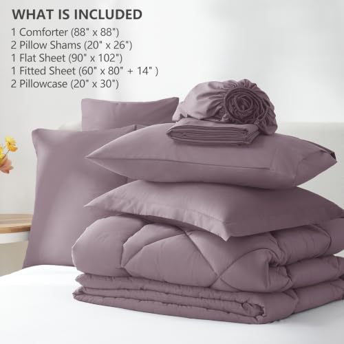 Queen Comforter Set Dusty Purple