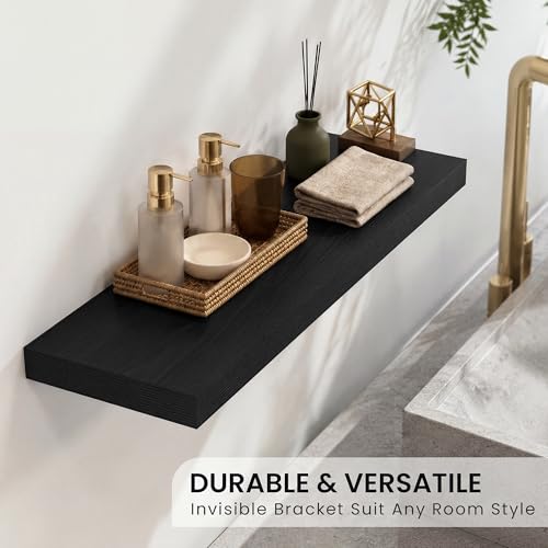 Floating Shelves 31.5" W x 10.3" D Black Set of 2 (2 Count)