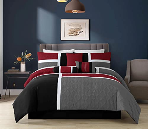 7 Piece Quilted Patchwork Comforter Set