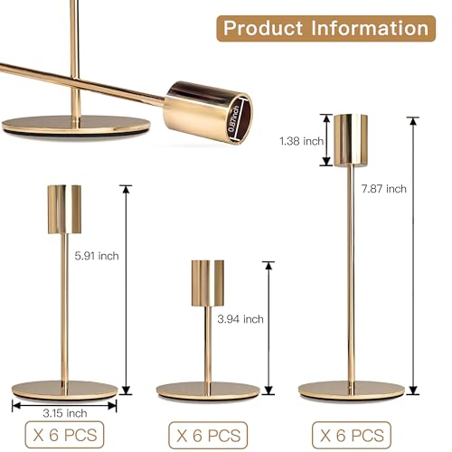 Gold Candlestick Holders (18 Count)