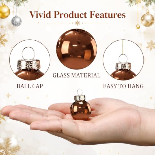 32 Pcs 1'' Mini Glass Christmas Ornament (32 Count)