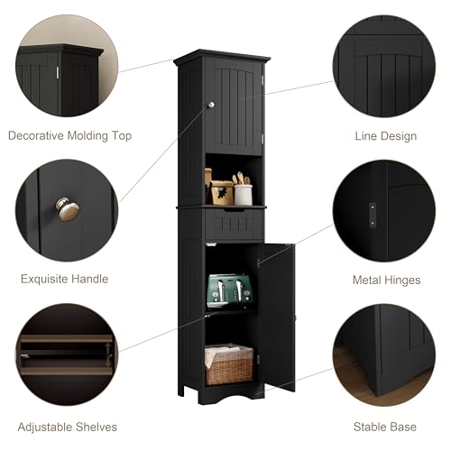 67" Tall Bathroom Storage Cabinet