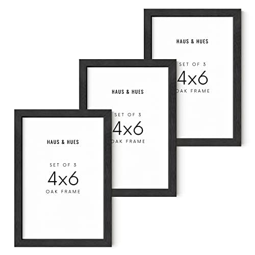 4x6 Solid Black Oak Frame Set of 3