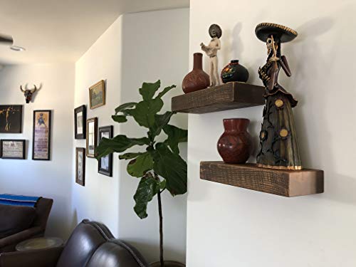 x2 24 Inch Wooden Floating Shelves for Wall