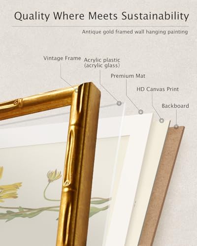 Gold Framed Bamboo Wall Art