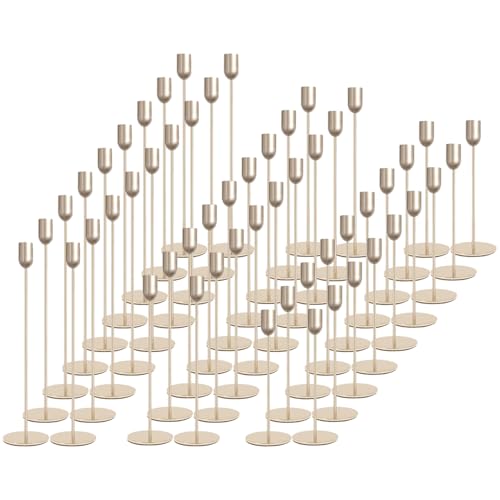 54 Pcs Glod Candle Holders Set