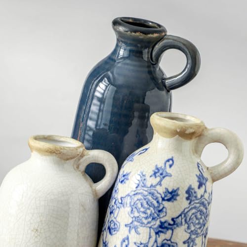 Ceramic Vase Set of 3 with Handle (3 Count)
