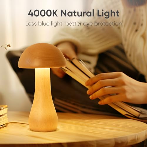 2 Pack Wooden Mushroom Lamp (2 Count)