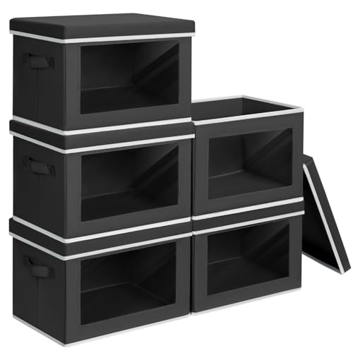 Stackable Storage Bins with Lids (5 Count)