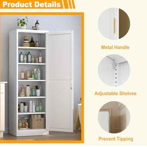 Metal Locker Tall Narrow Storage Cabinet