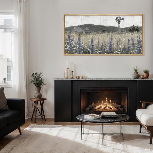 Extra Large Framed Canvas Print Wall Art Rustic Farmhouse Landscape Barn