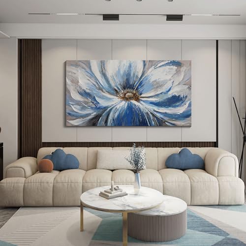 Large Blue Wall Art Framed