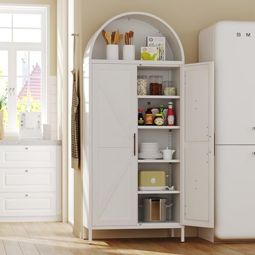 72.8 in Metal Arched Pantry Cabinet
