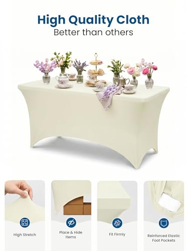 Spandex Table Cloth 2 Pack [8FT (2 Count)