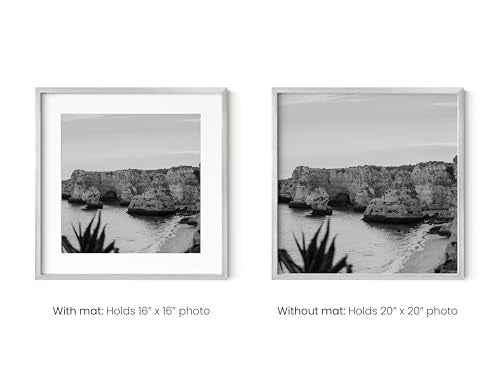 20x20 Silver Metal Picture Frame Matted to 16x16