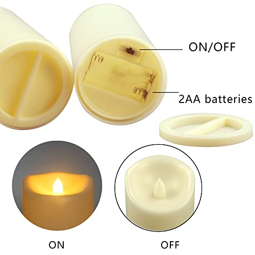 Outdoor Battery Operated Flameless Candles with Remote Timer D3”xH7” 2 PCS (2 Count)