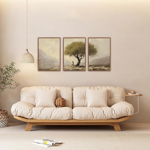 Jesus Sitting Under Olive Tree Canvas Wall Art