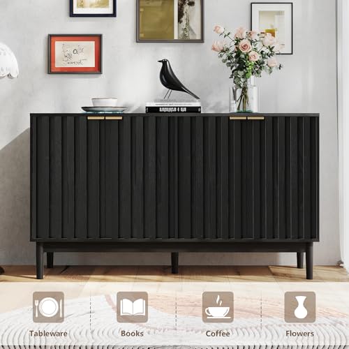 55" Fluted Buffet Cabinet with Storage