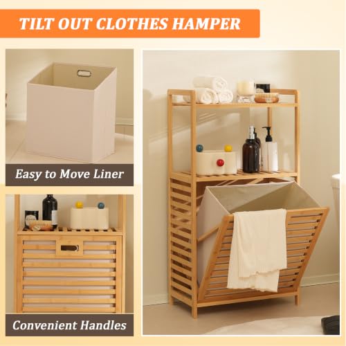 Tilt Out Laundry Hamper with 2 Tier