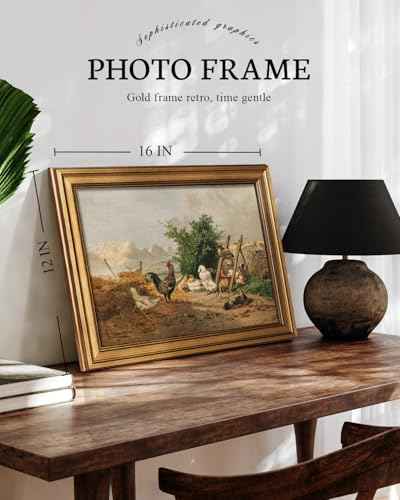 Gold Framed Farm Animal Wall Art Print