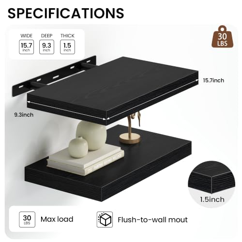 16 inchs Floating Shelves for Wall Set of 2