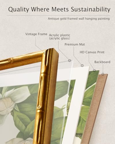 Gold Framed Bamboo Wall Art